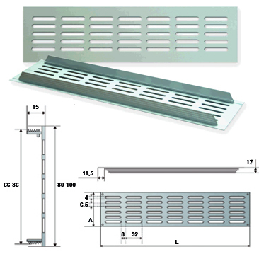 FRANFUSE 011532 REIXA ENCASTRAR ALUMINI BLANC 500x80 (**)